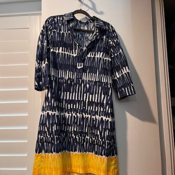 Weekend Max Mara Patata Blue Brush Strokes Shirt Dress - Picture 1 of 5